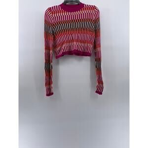 Striped Pink and Black Women's Crop Top